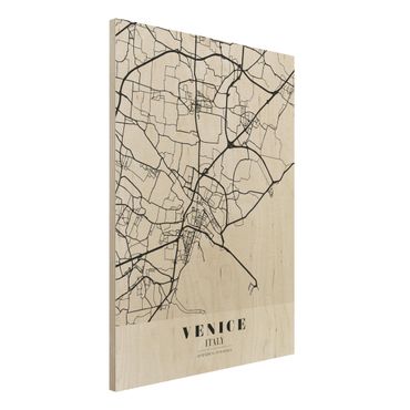 Obraz z drewna - Mapa miasta Wenecja - Klasyczna