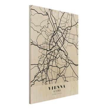Obraz z drewna - City Map Vienna - Klasyczna