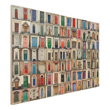 Obraz z drewna - 100 drzwi