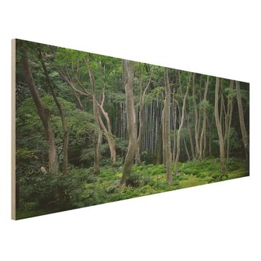 Obraz z drewna - Las japoński