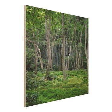 Obraz z drewna - Las japoński