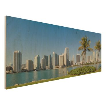 Obraz z drewna - Miami Beach Skyline
