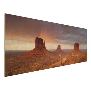 Obraz z drewna - Monument Valley o zachodzie słońca