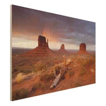Obraz z drewna - Monument Valley o zachodzie słońca
