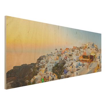 Obraz z drewna - Radiator Santorini