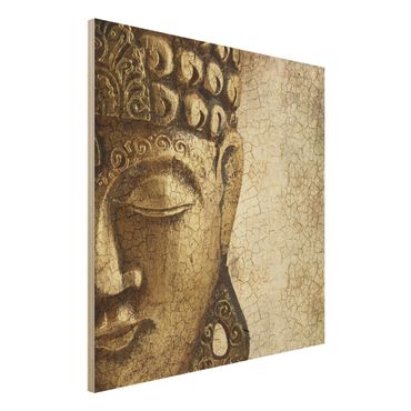 Obraz z drewna - Budda w stylu vintage