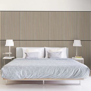 Panel akustyczny - Drewniana ściana jasny dąb - 52x104 cm