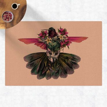 Mata korkowa - Ilustracja kwiatowego kolibra