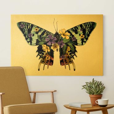 Obraz na płótnie - Illustration Floral Madagascan Butterfly - Format poziomy 3x2