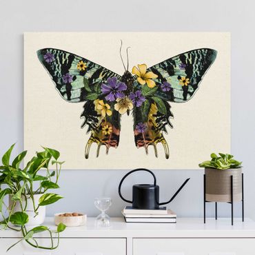 Obraz na naturalnym płótnie - Ilustracja kwiatowego motyla madagaskarskiego