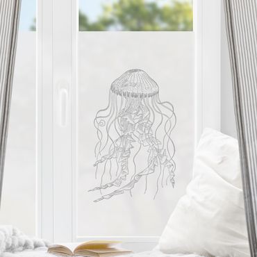 Folia okienna - Illustration Jellyfish