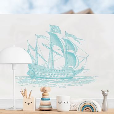 Folia okienna - Illustration Ship