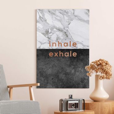 Obraz na płótnie - Inhale Exhale Miedź i marmur