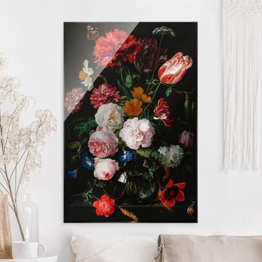 Obraz na szkle - Jan Davidsz de Heem - Martwa natura z kwiatami w szklanym wazonie