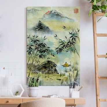 Obraz akustyczny - Japońska akwarela Rysunek Bambusowy Las
