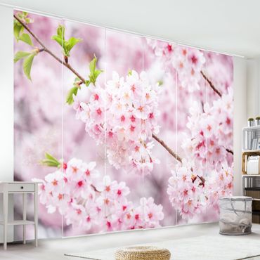 Zasłony panelowe zestaw - Japoński kwiat wiśni