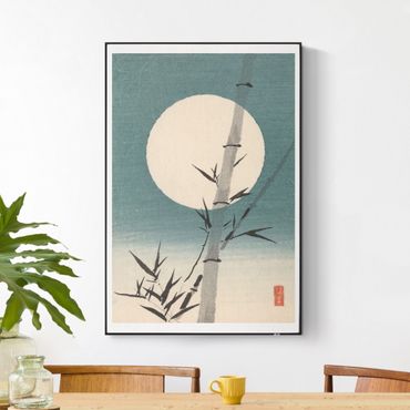 Akustyczny wymienny obraz - Japoński rysunek Bambus i księżyc