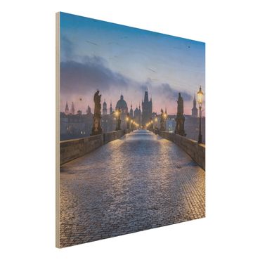 Obraz z drewna - Most Carlsa w Pradze