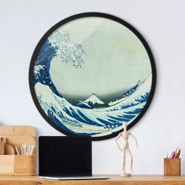 Okrągły obraz w ramie - Katsushika Hokusai - The Great Wave At Kanagawa