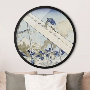 Okrągły obraz w ramie - Katsushika Hokusai - In The Totomi Mountains