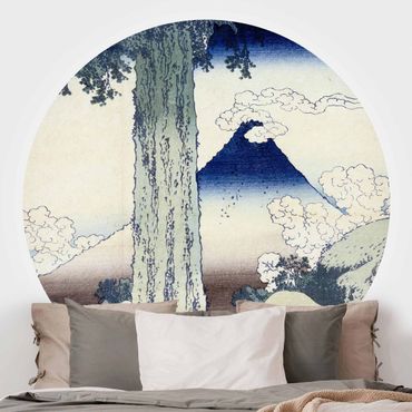 Okrągła tapeta samoprzylepna - Katsushika Hokusai - Przełęcz Mishima w prowincji Kai