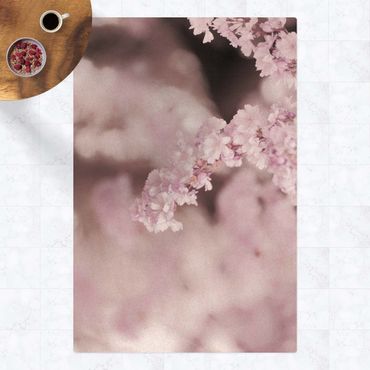 Mata korkowa - Kwiat wiśni w fioletowym świetle