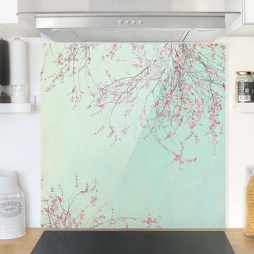 Panel szklany do kuchni - Tęsknota za kwiatem wiśni