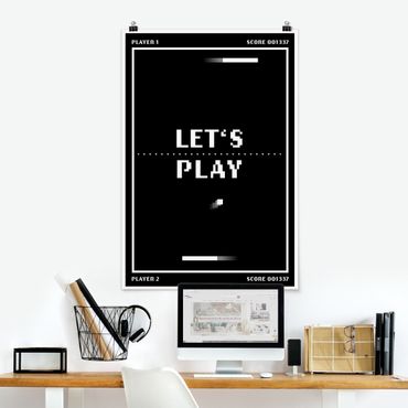 Plakat reprodukcja obrazu - Classical Video Game In Black And White Let's Play