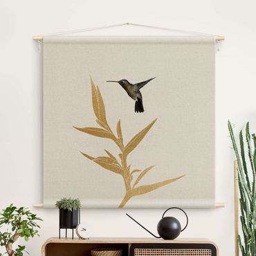 Makatka - Hummingbird And Tropical Golden Blossom II