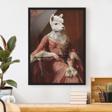 Plakat w ramie - Lady Alpaca