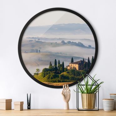 Okrągły obraz w ramie - Country Estate In The Tuscany