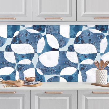 Panel ścienny do kuchni - Wzór z żywych kamieni w kolorze niebieskim