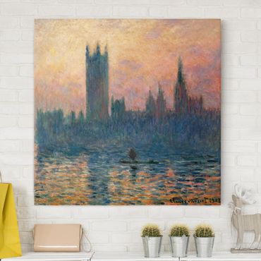 Obraz na płótnie - Claude Monet - Zachód słońca w Londynie
