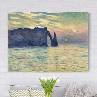 Obraz na płótnie - Claude Monet - Zachód słońca w skałach
