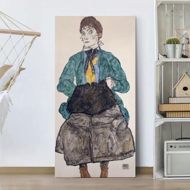 Obraz na płótnie - Egon Schiele - Kobieta w zielonej bluzce