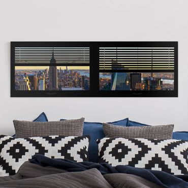 Obraz na płótnie - Żaluzje widokowe na okna - Manhattan Evening Mood