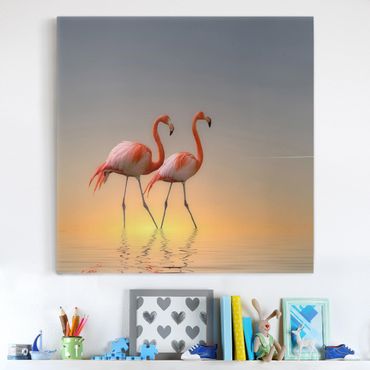 Obraz na płótnie - Miłość flaminga