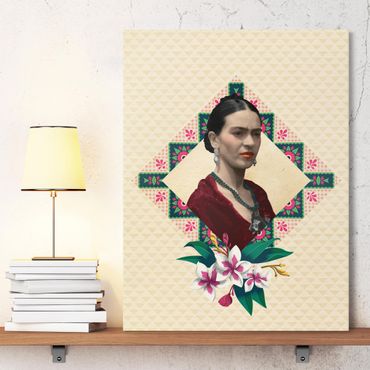Obraz na płótnie - Frida Kahlo - Kwiaty i geometria