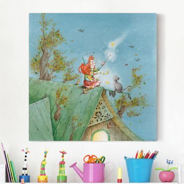 Obraz na płótnie - Frida, mała leśna czarownica - Frida i kot Pumpernikiel uwalniają gwiazdy