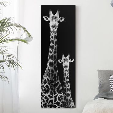 Obraz na płótnie - Żyrafa Duo czarno-biały