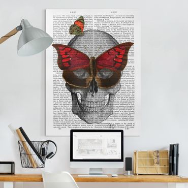 Obraz na płótnie - Ciekawe czytanie - Maska motyla