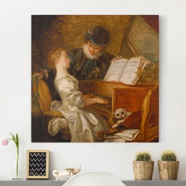 Obraz na płótnie - Jean Honoré Fragonard - Lekcja gry na fortepianie