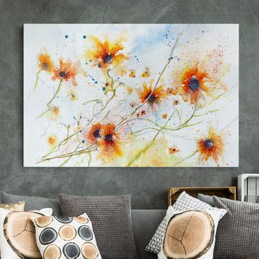 Obraz na płótnie - Malowane kwiaty