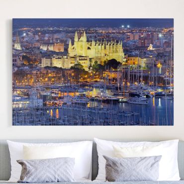 Obraz na płótnie - Palma de Mallorca - panorama miasta i port