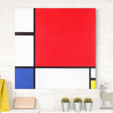 Obraz na płótnie - Piet Mondrian - Kompozycja Czerwony Niebieski Żółty