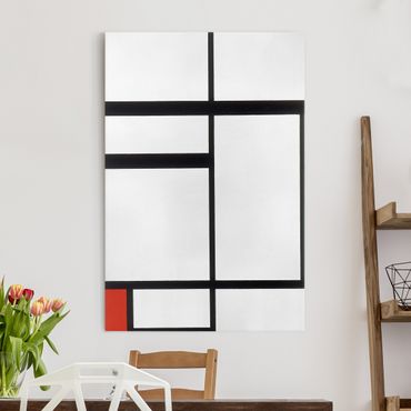 Obraz na płótnie - Piet Mondrian - Kompozycja Red czarno-biały