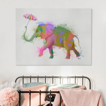 Obraz na płótnie - Rainbow Splash Elephant