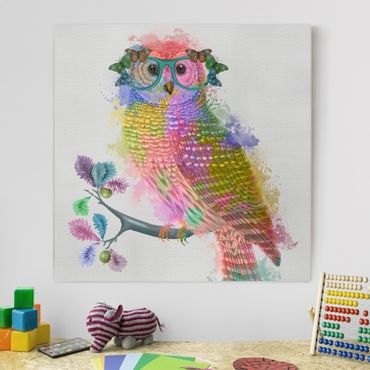 Obraz na płótnie - Rainbow Splash Owl