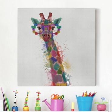 Obraz na płótnie - Rainbow Splash Żyrafa