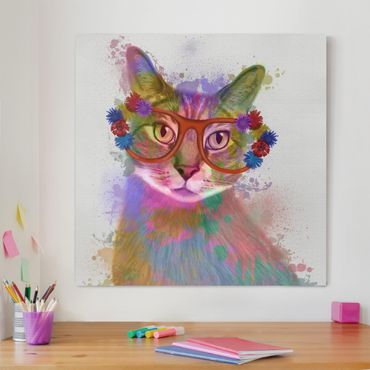 Obraz na płótnie - Rainbow Splash Cat